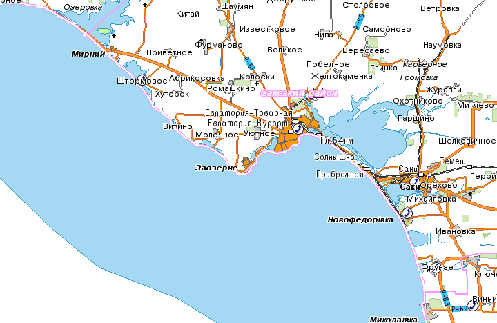Карта Заозерного С Улицами Крым